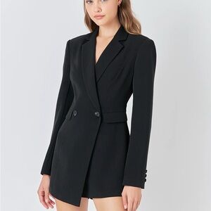 Endless Rose Classic Black Women's Suit Blazer Romper